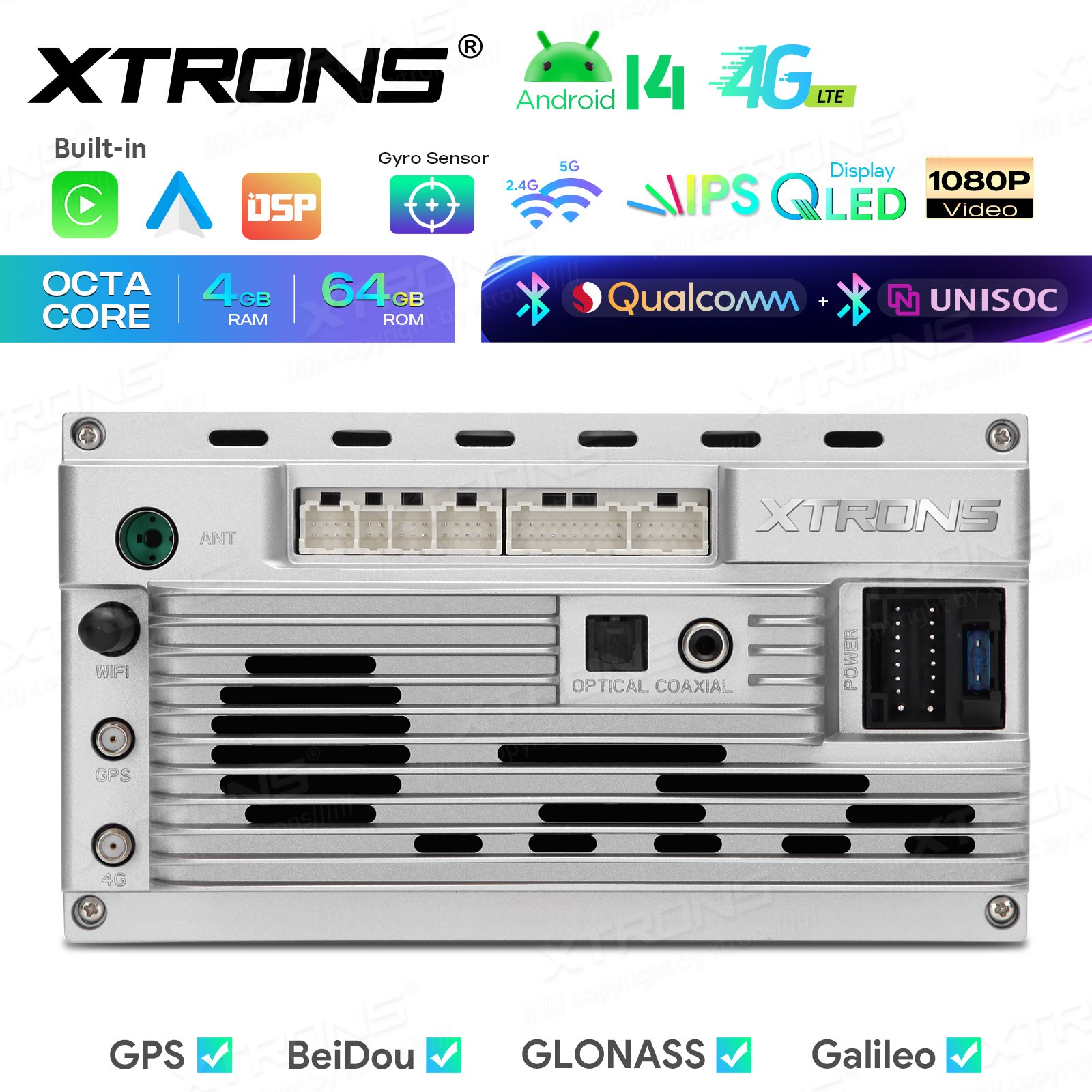 Android 14 Car GPS for Audi A4 S4 RS4 8 Core 4GB 64GB Wireless CarPlay DSP WiFi