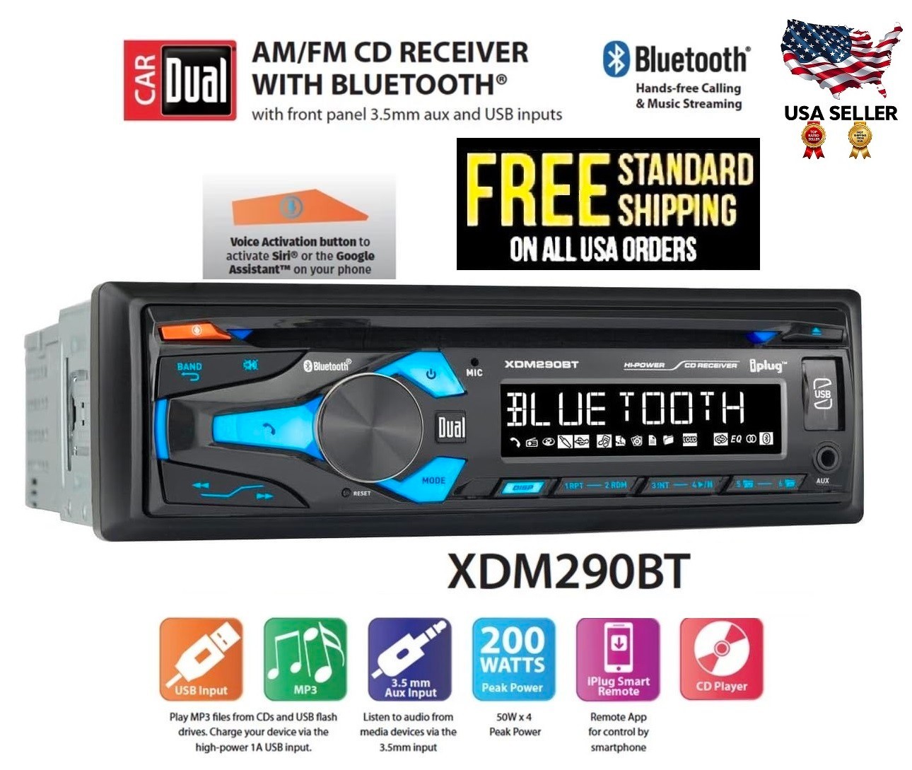 QFX FX-181 Bluetooth Car Audio Stereo Receiver AM/FM Receiver-In Dash MP3 Player