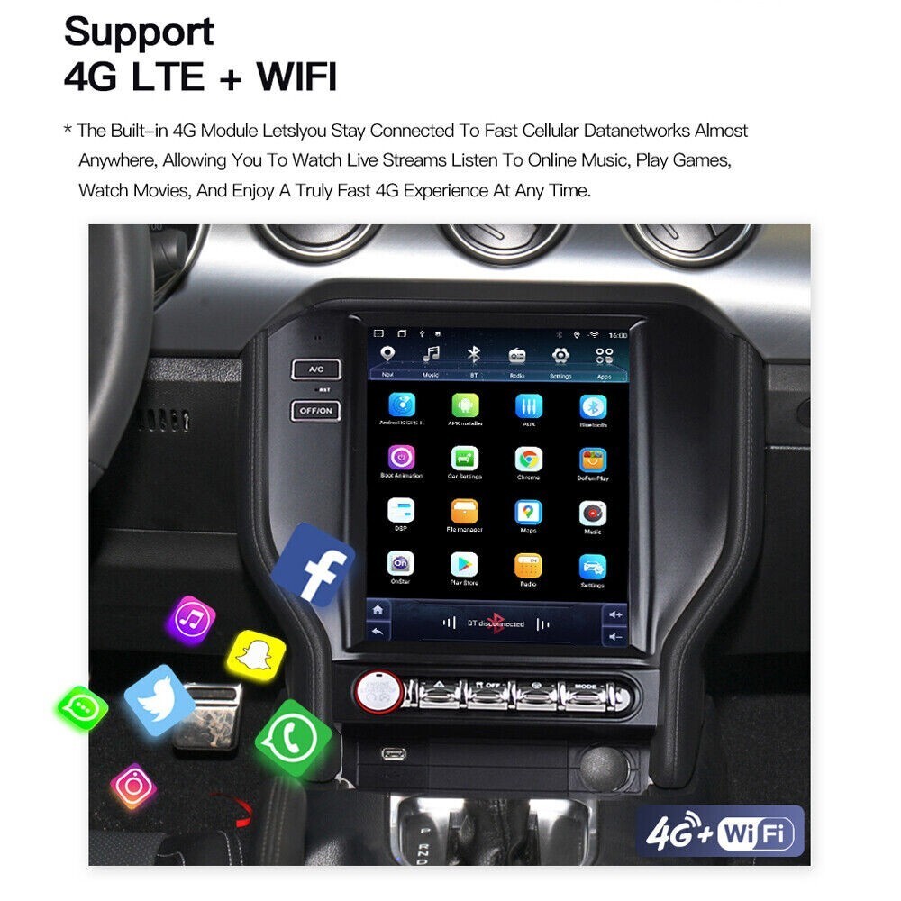 9.7 inch For Ford Mustang Android Car Radio Stereo Touch Screen GPS Navigation