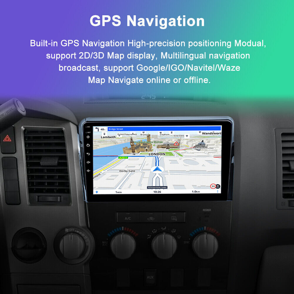Car Stereo GPS Radio Apple Carplay For Toyota Tundra 2007-2013 Sequoia 2008-2018