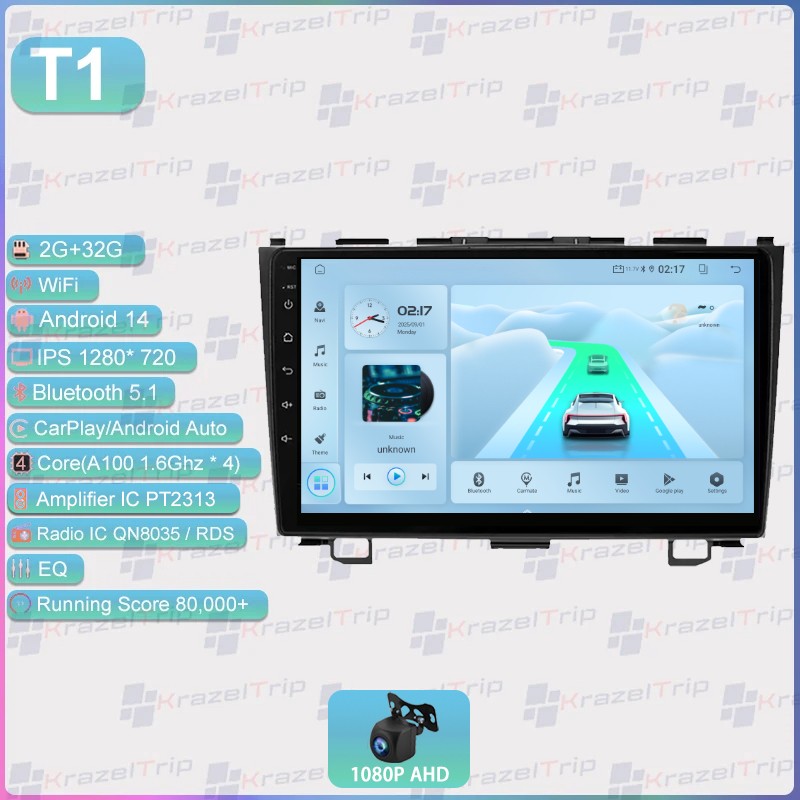 9” Android Stereo or Honda CRV 2007-2011 Carplay 8 Core 64GB Car Radio GPS Navi