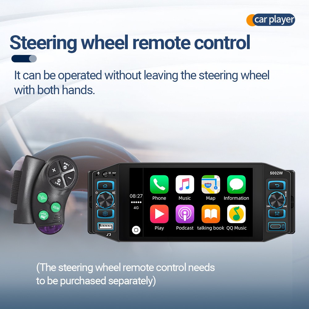 5in Car Stereo MP5 Player Bluetooth Radio HD Touch Screen USB W/4LED Rear Camera