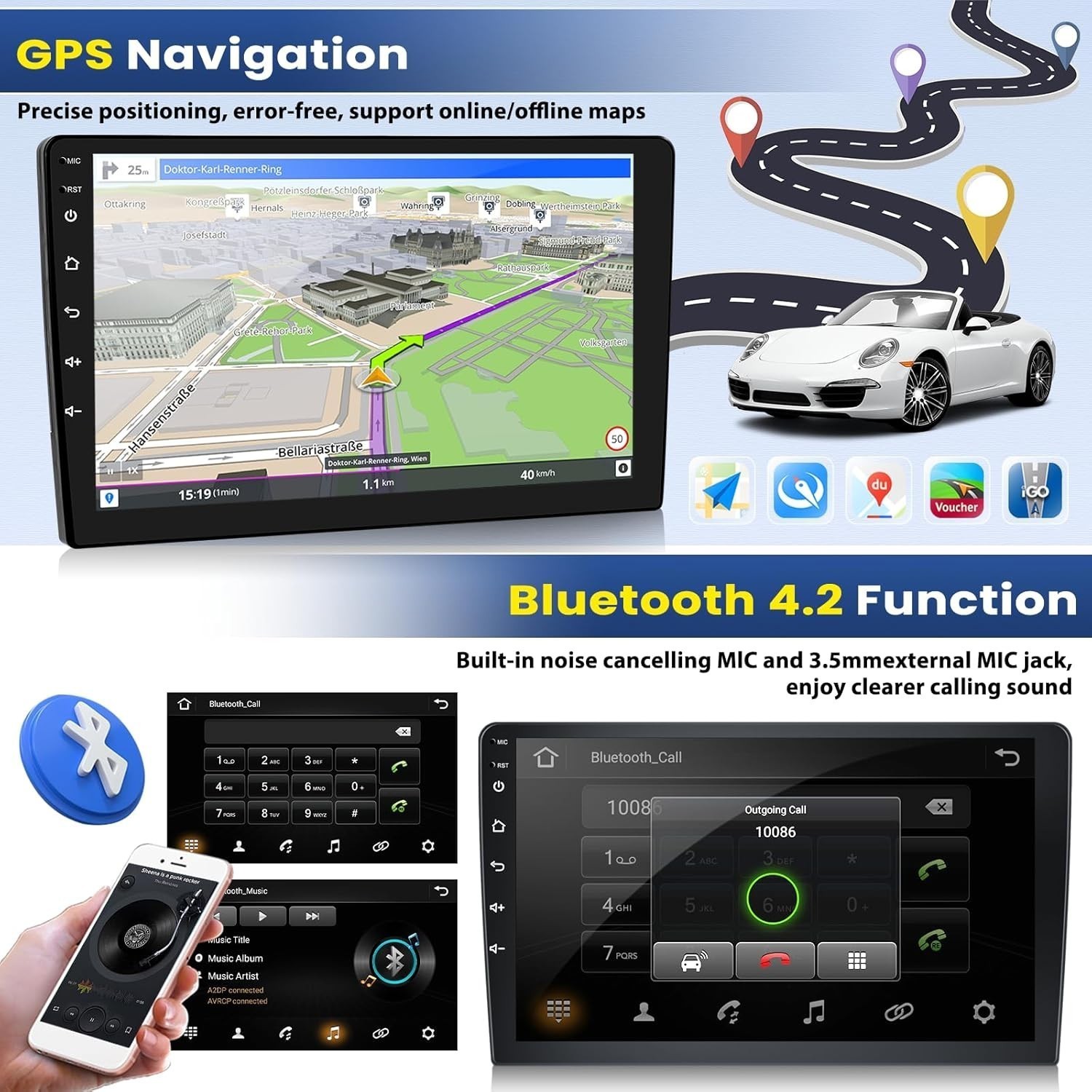 Carplay For 2014-2017 Grand Cherokee Radio Bluetooth Stereo BT WiFi FM RDS