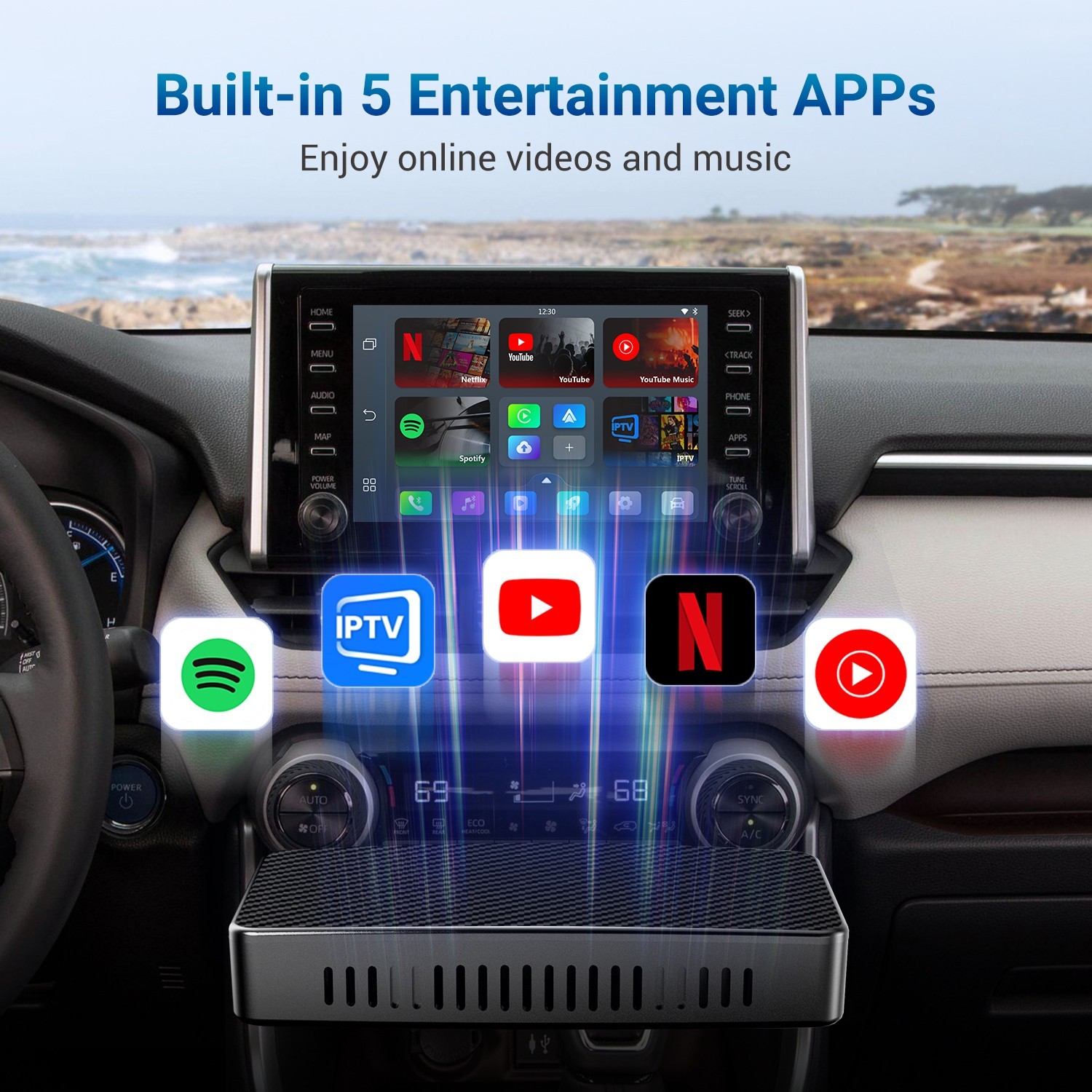 2024 AI Box Wireless Carplay & Android Auto YouTube & Netflix Multimedia Player