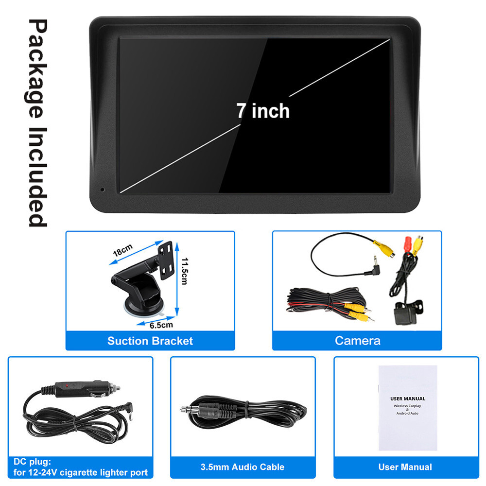 Universal 7″ Touch Screen Car Radio Apple CarPlay Android Auto Portable Stereo