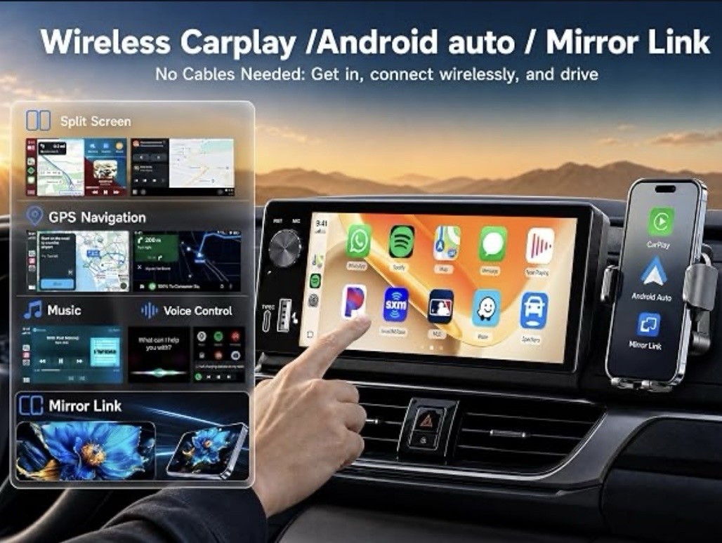 Universal Single DIN Car Stereo 6.3” Touch Screen Bluetooth FM USB Backup Camera