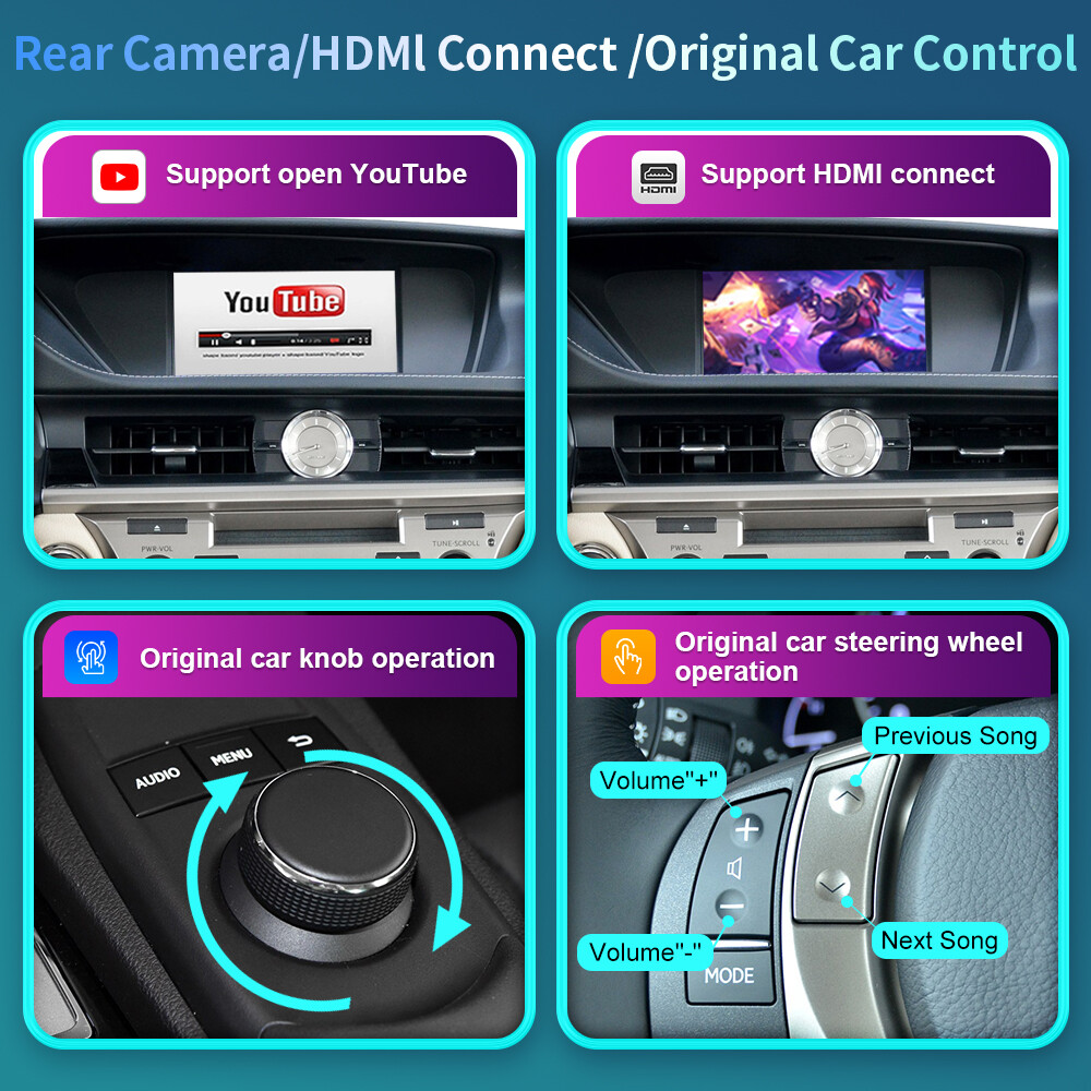 Wireless Carplay Android Auto Module For Lexus ES 2014-2019 Mirror Link AirPlay