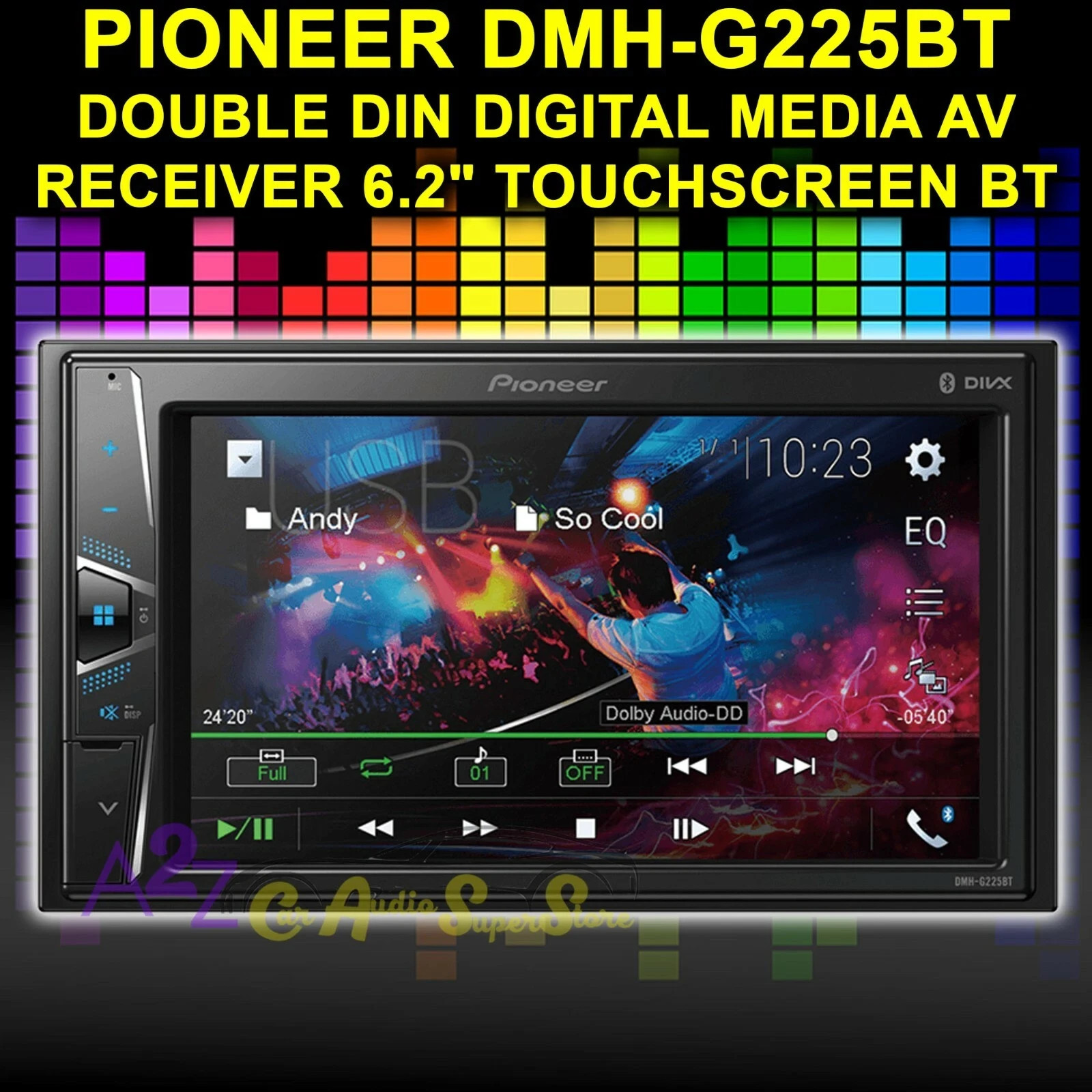 PIONEER DMH-G225BT 2-DIN DIGITAL MEDIA AV RECEIVER 6.2-IN TOUCHSCREEN BLUETOOTH