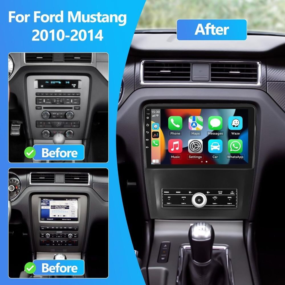 Apple Carplay For Ford Mustang 2010-2014 Android 12 Car Radio Stereo GPS Navi