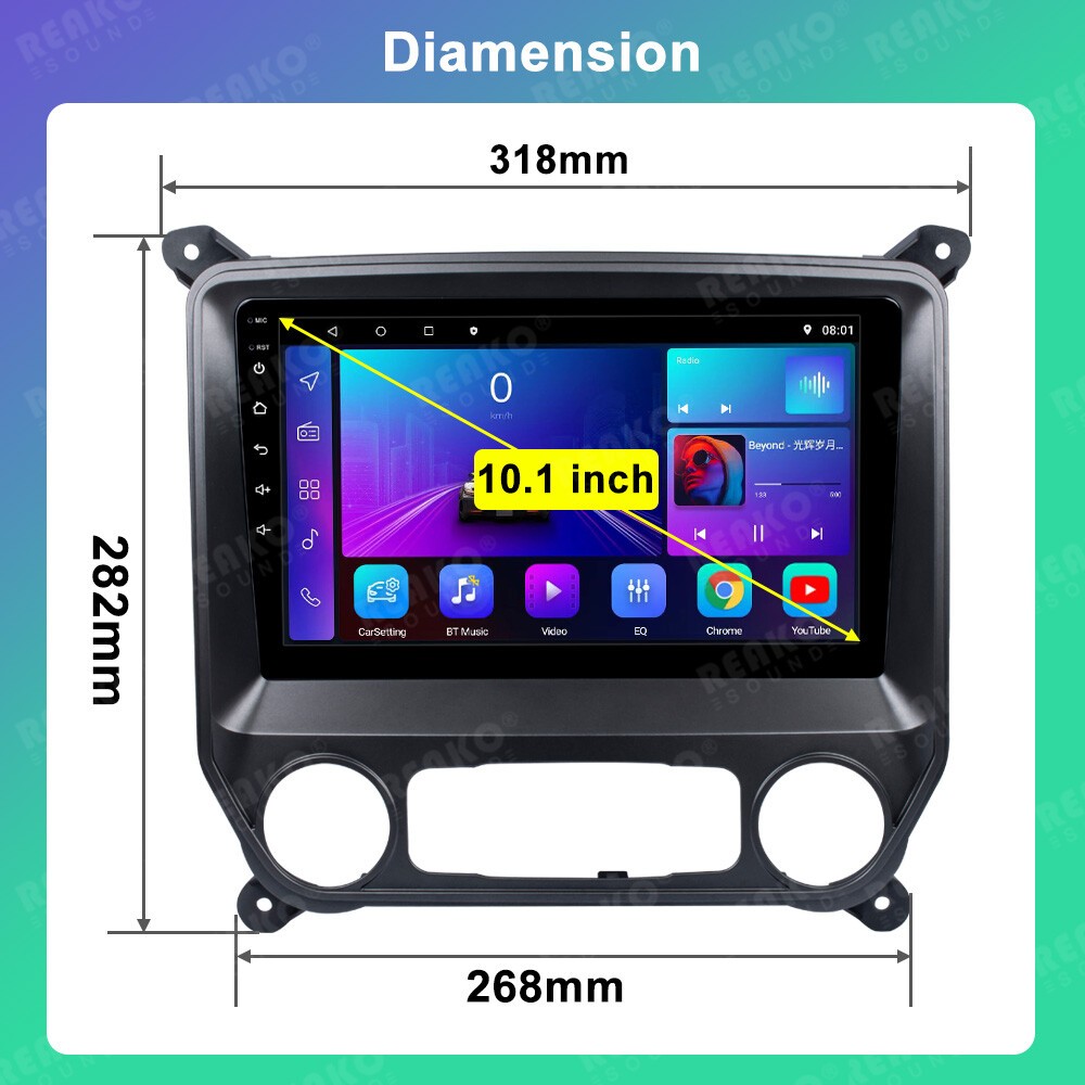 For Chevrolet Silverado GMC Sierra 2013-2019 Carplay Android 15 Car Stereo Radio