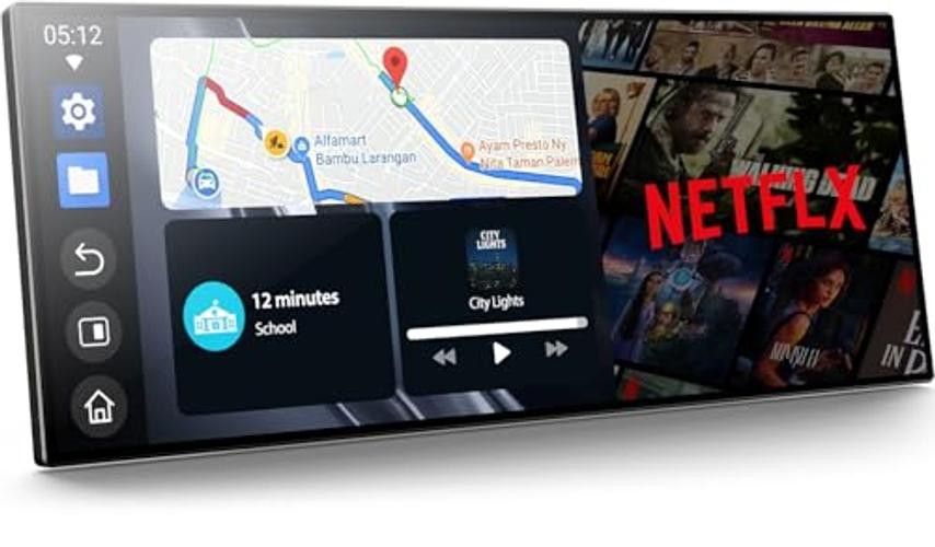 11” Wireless Carplay Screen for Car Built-in Net-Flix YouTube Apps, Portable