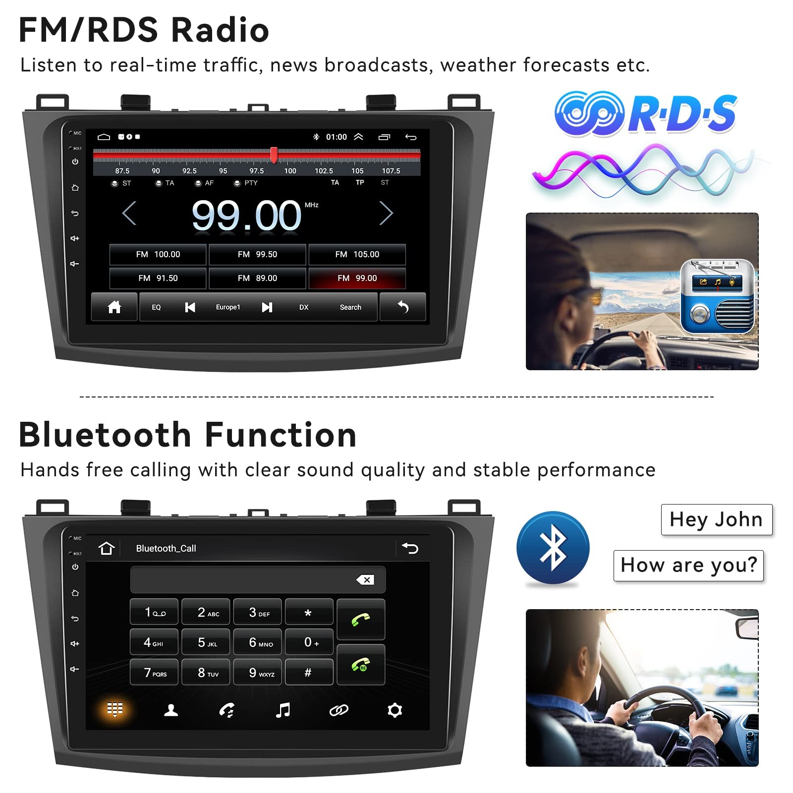 AmPremium Car Radio Stereo For Mazda 3 2009 2010 2011 2012 2013Android 15 2G64G
