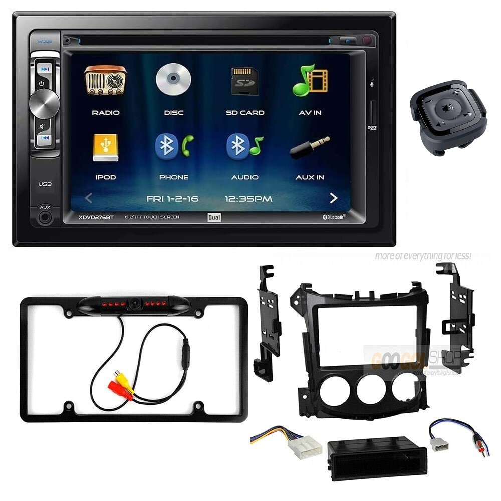 XDVD276BT Bluetooth Car Stereo, Camera + Install Kit for Nissan 2009-2020 370Z