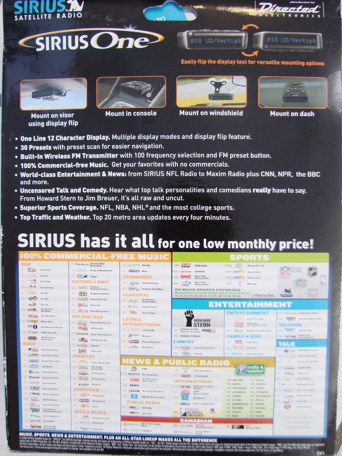 Sirius Satellite Radio Sirius One SV1 All-In-One w/ remote control