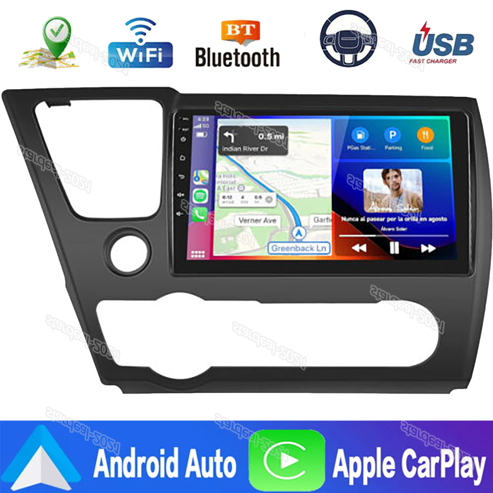 Radio HeadUnit Android13 Navi Wifi CarPlay For Honda Civic 2013 2014 2015 Stereo