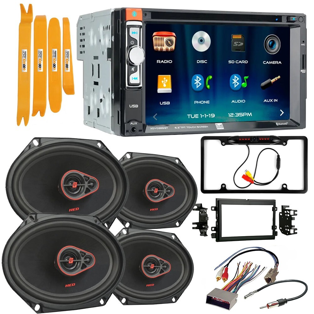6.2″ CD/DVD Receiver & 6×8″ Front/Rear Speakers Package for 2004-2014 Ford F-150