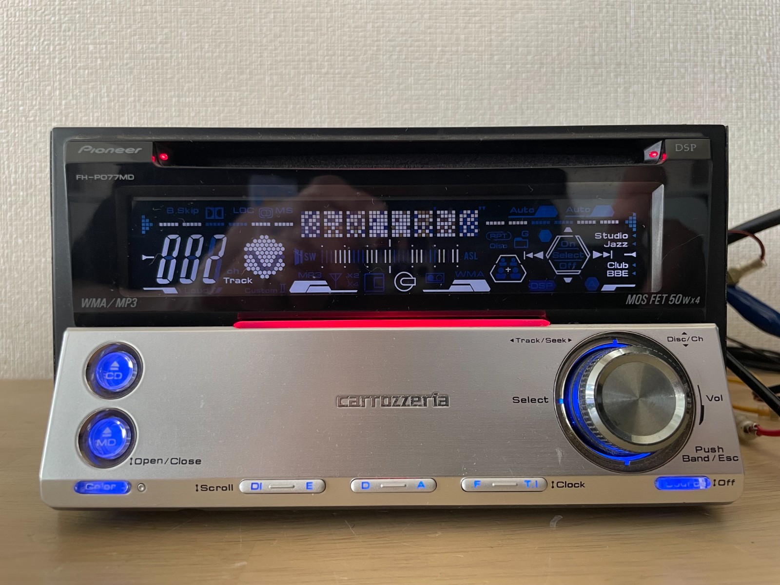 Pioneer Carrozzeria FH-P077MD 2DIN CD MD Bluetooth Player Operation Confirmed