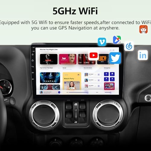 Car Radio Stereo Upgrade for Jeep Wrangler JK 2007-2018 Dodge Ram 2GB+64GB