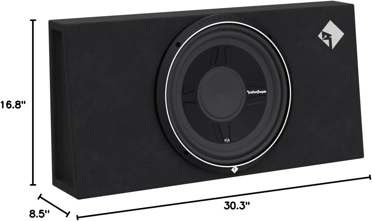 Rockford Fosgate Punch P3S1X12 P3S Single 12″ Shallow Subwoofer Loaded Enclsoure
