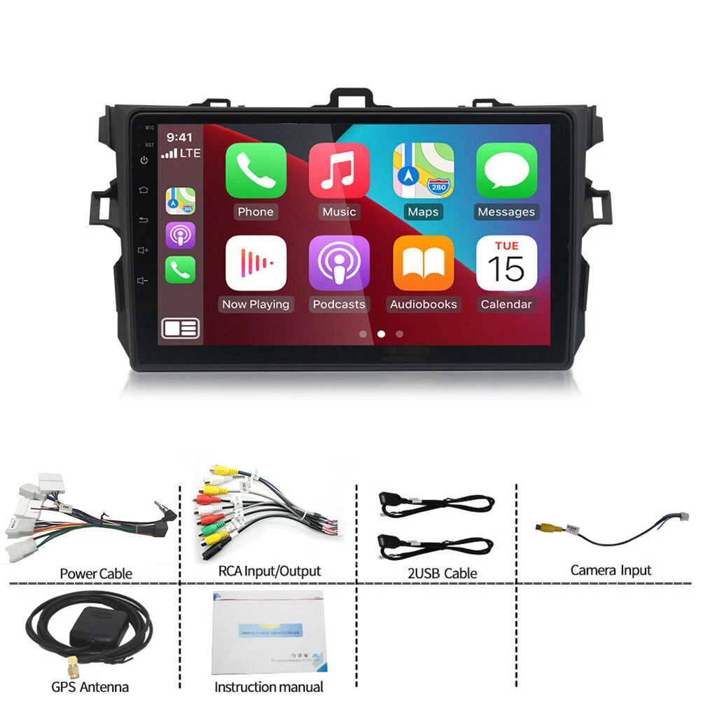 Apple Carplay For Toyota Corolla 2009-2013 Car Stereo Radio Android15 GPS Camera