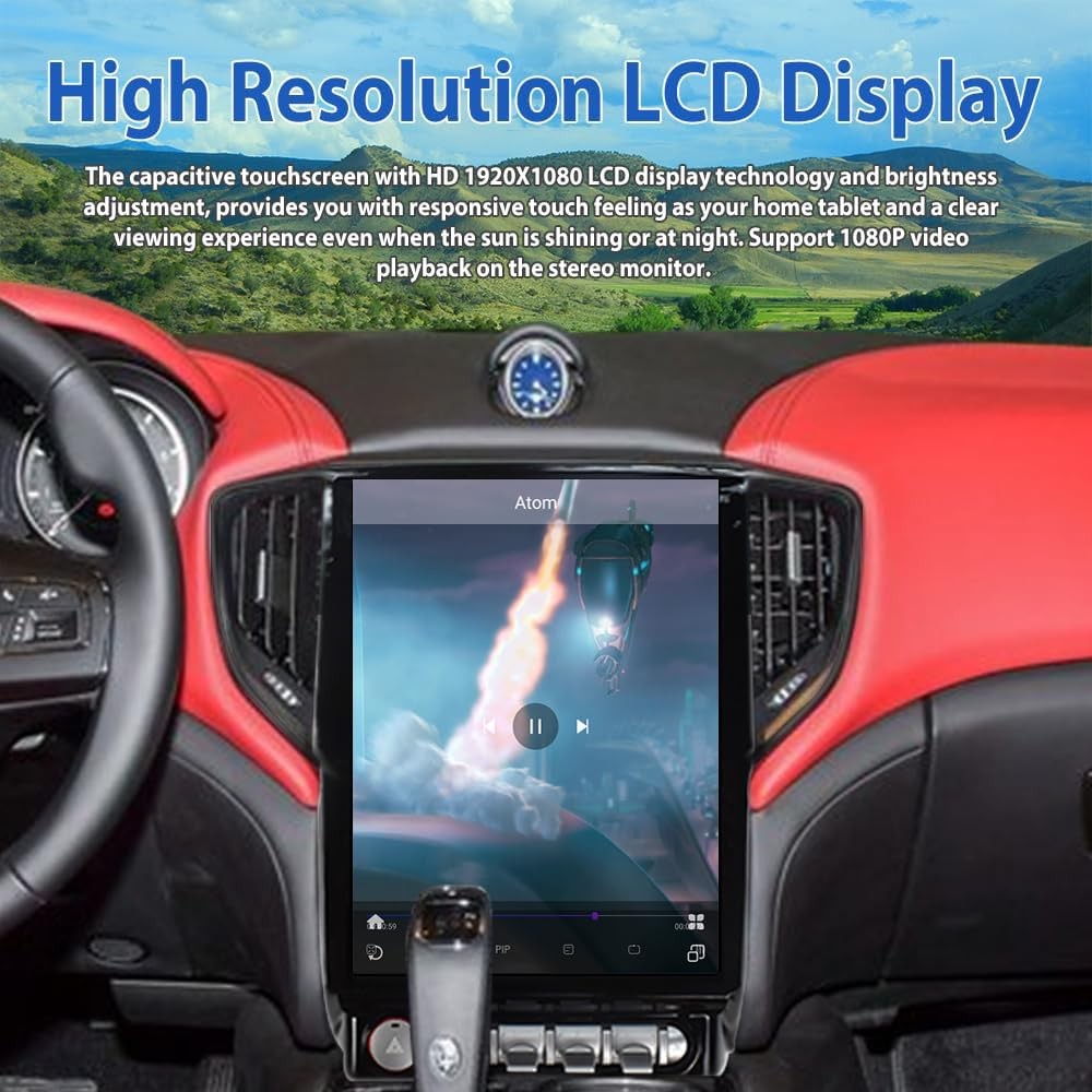 12.1″ Android Navigation Car Gps Stereo Tesla Style For Maserati Ghibli 2014~19