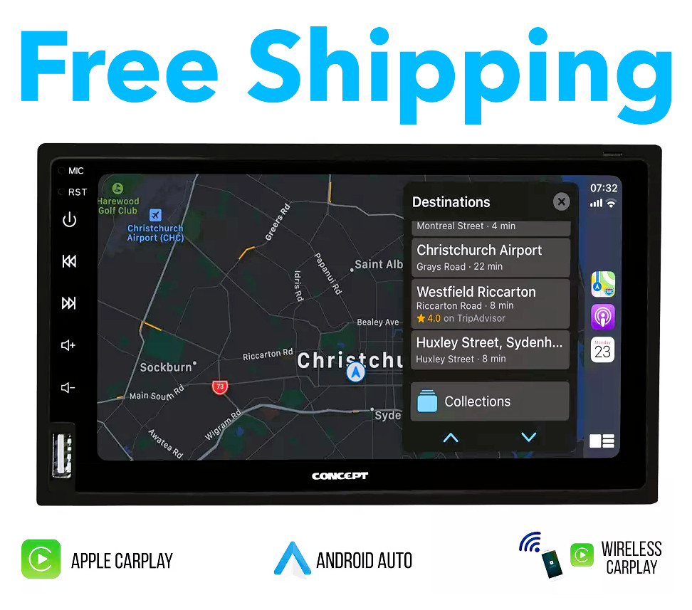 Concept DL-70 Wireless 7″ Touch Screen In-Dash Receiver w/Apple Carplay/Android