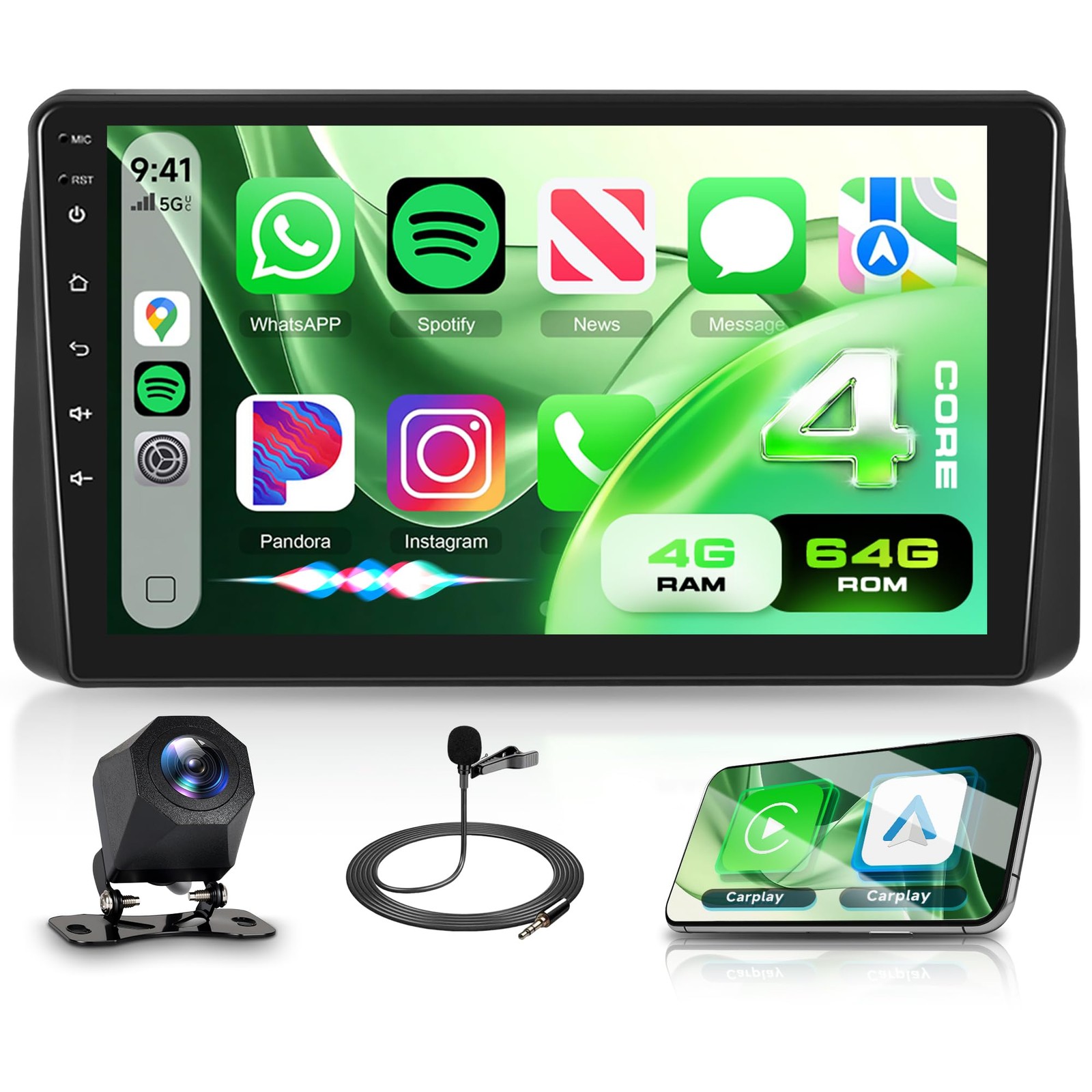 9″ Wireless Carplay & Android Auto Stereo for Grand Caravan, Town & Country