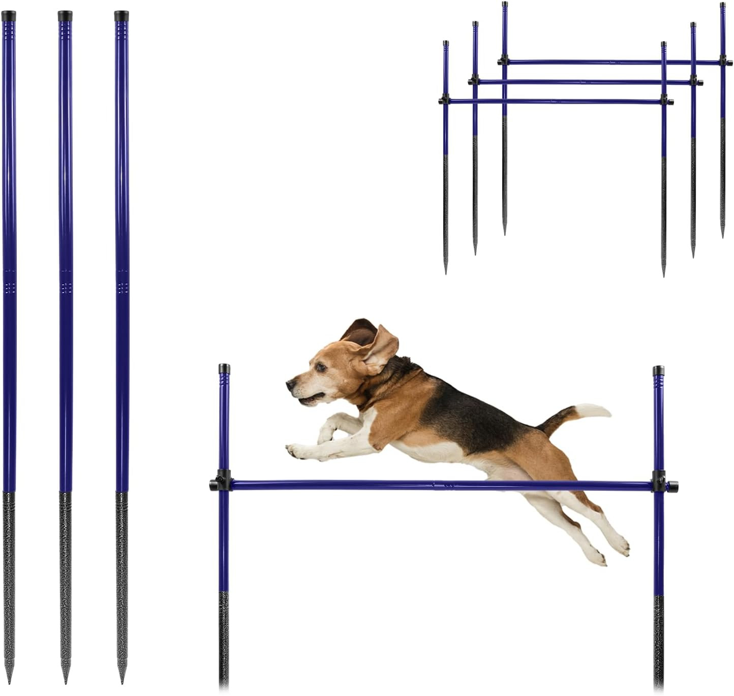 Dog Agility Course Backyard Set, Metal Dog Agility Training Equipment Adjustable