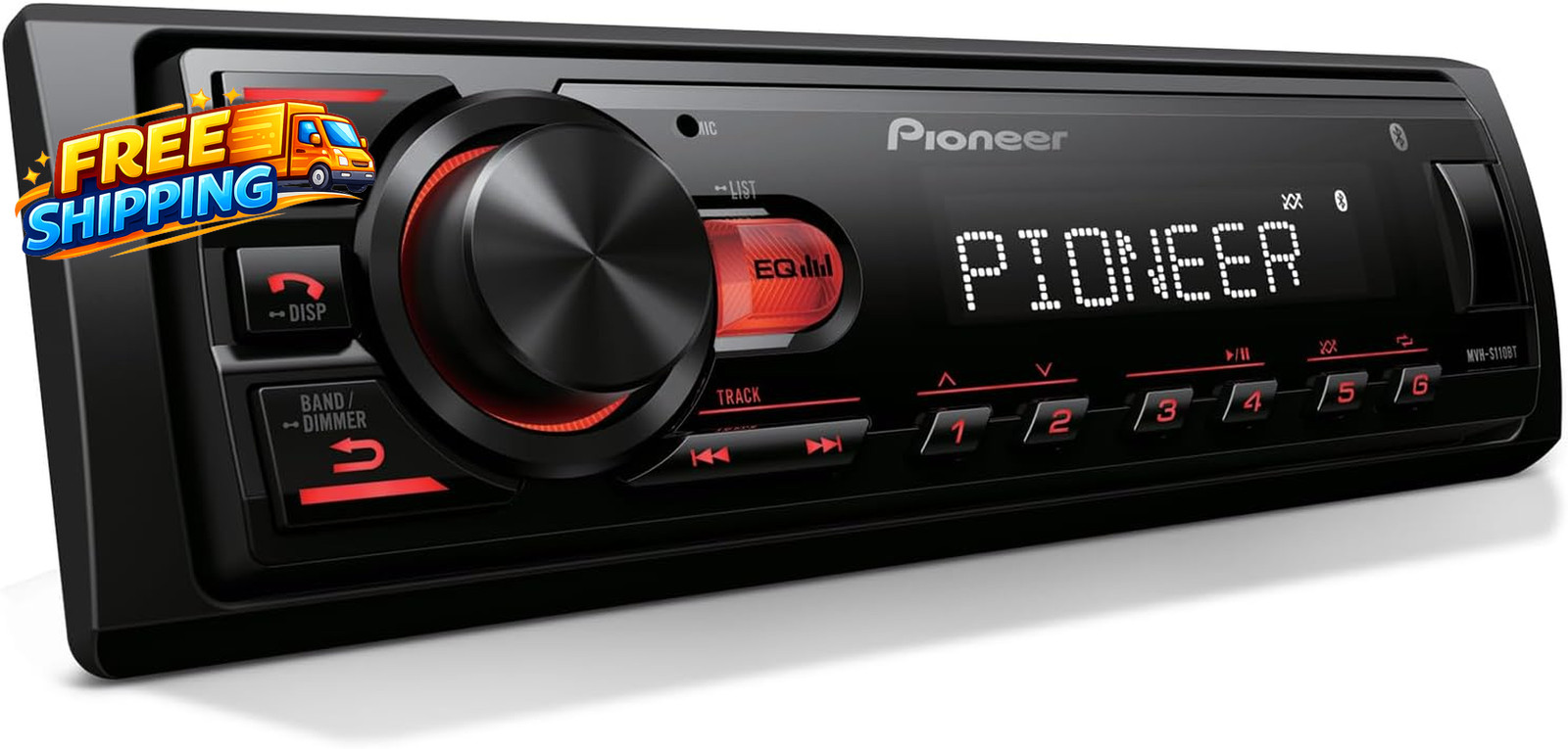 MVH-S110BT 1-Din Digital Media Receiver Car Stereo – Bluetooth, USB Input, 50W X