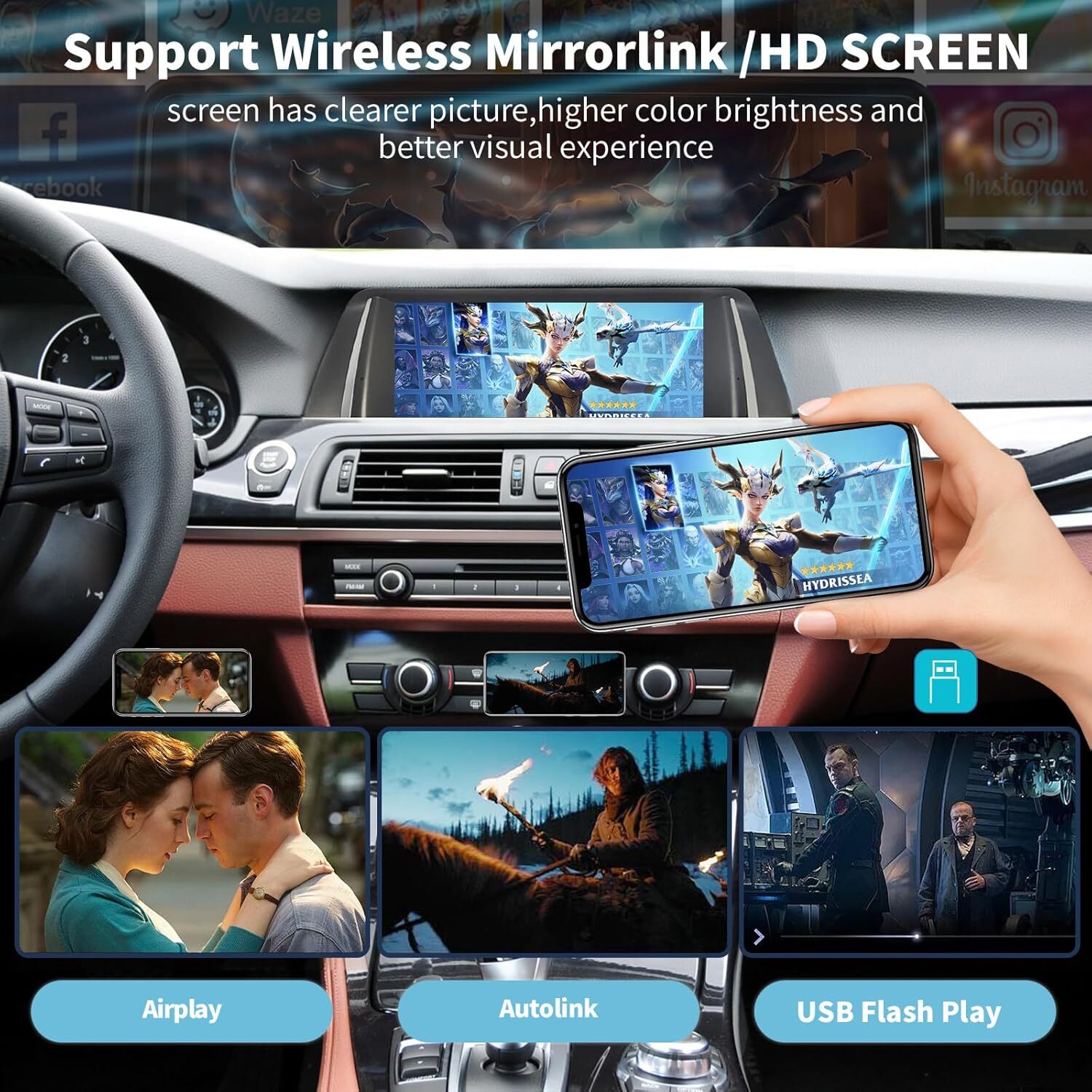 For BMW 5 Series F10/F11 2010-2012 CICCarplay/Android Auto 10.25”