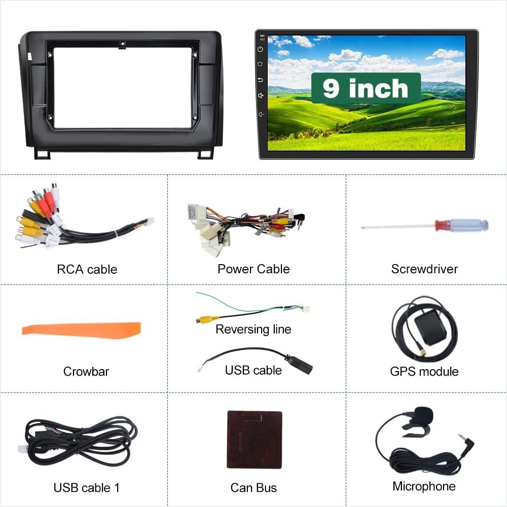 Android 13 Car Stereo Toyota Tundra 2007-2013 & Sequoia 08-2018 10″ Touchscreen
