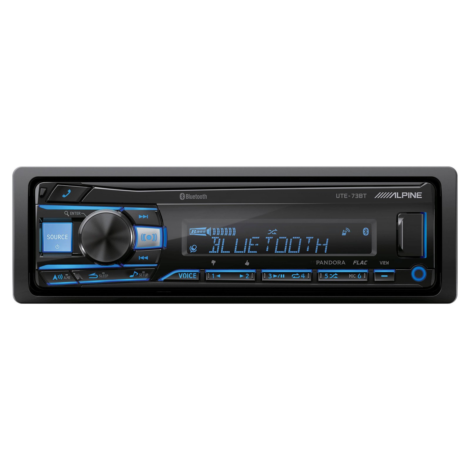 Alpine UTE-73BT Mech-less Digital Bluetooth Media Receiver with 1 Pair Alpine…
