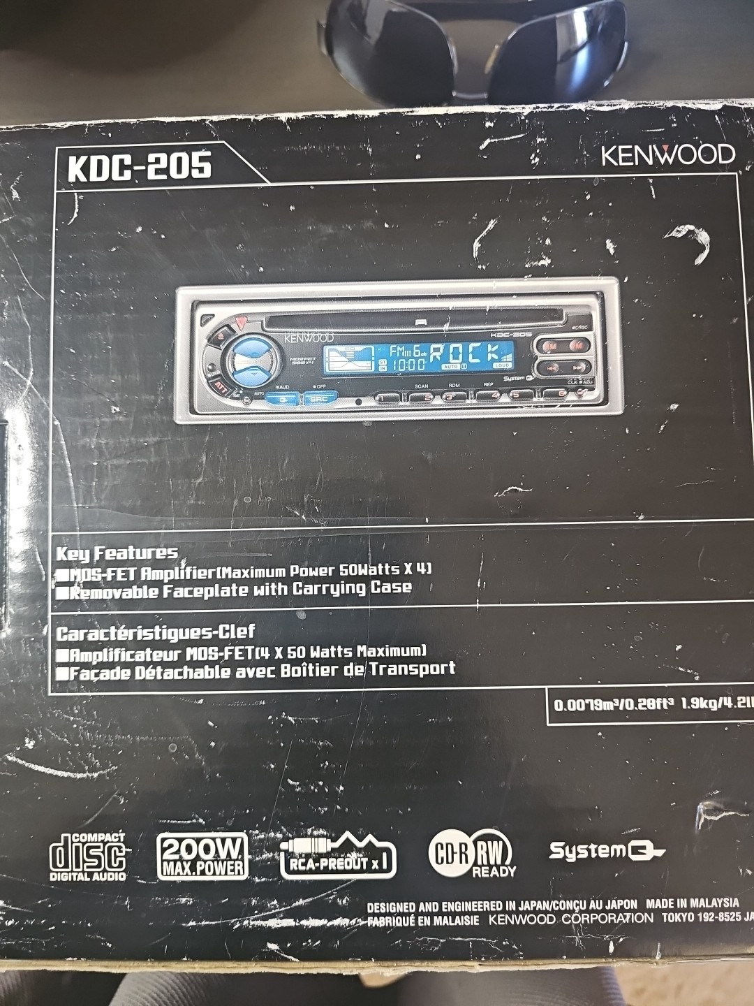 Kenwood KDC-205 Car Stereo Detachable Face with Harness-CD Player AM/FM-CLEAN!