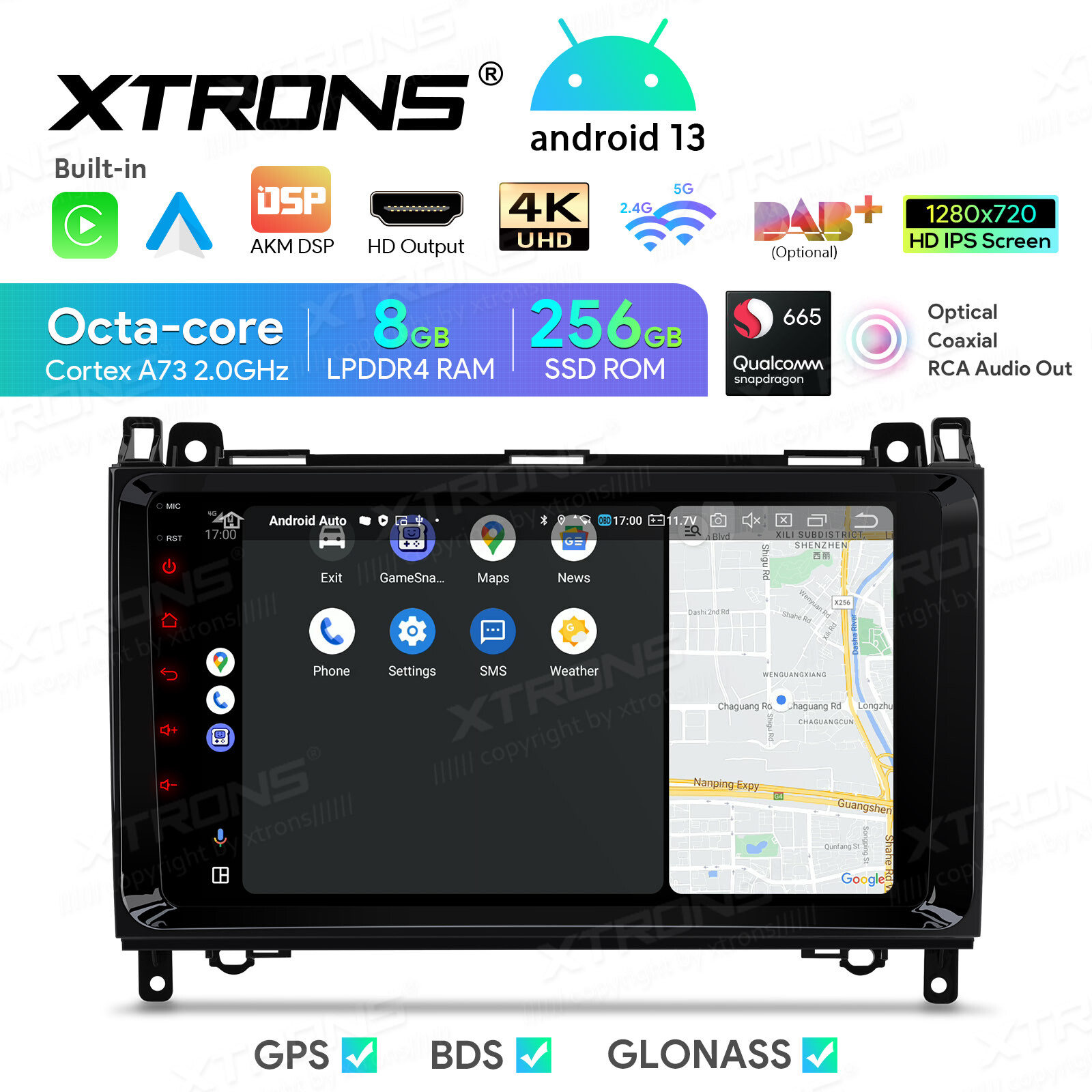 Android 13 Car Stereo Radio 256GB For Mercedes Benz W906 W169 W245 Sprinter 2500