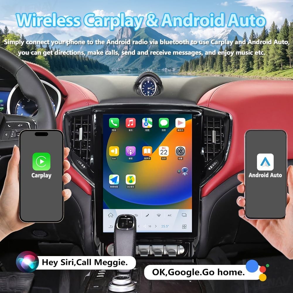 12.1″ Android Navigation Car Gps Stereo Tesla Style For Maserati Ghibli 2014~19