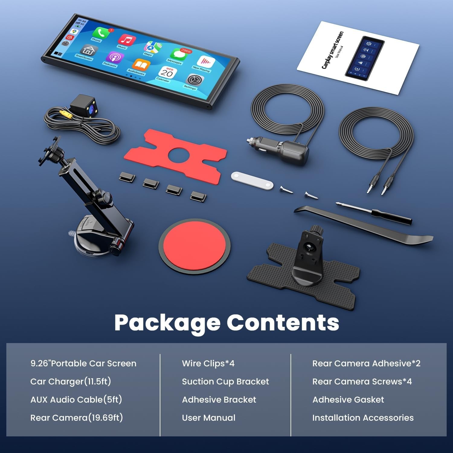 9.26 Carplay Screen for Car, Wireless Portable Car Play Screen for Apple CarPlay