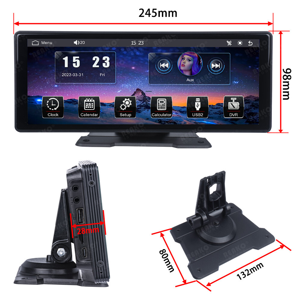 10.26inch 2K Wireless Apple CarPlay Android Auto Touch Screen Car Portable Radio