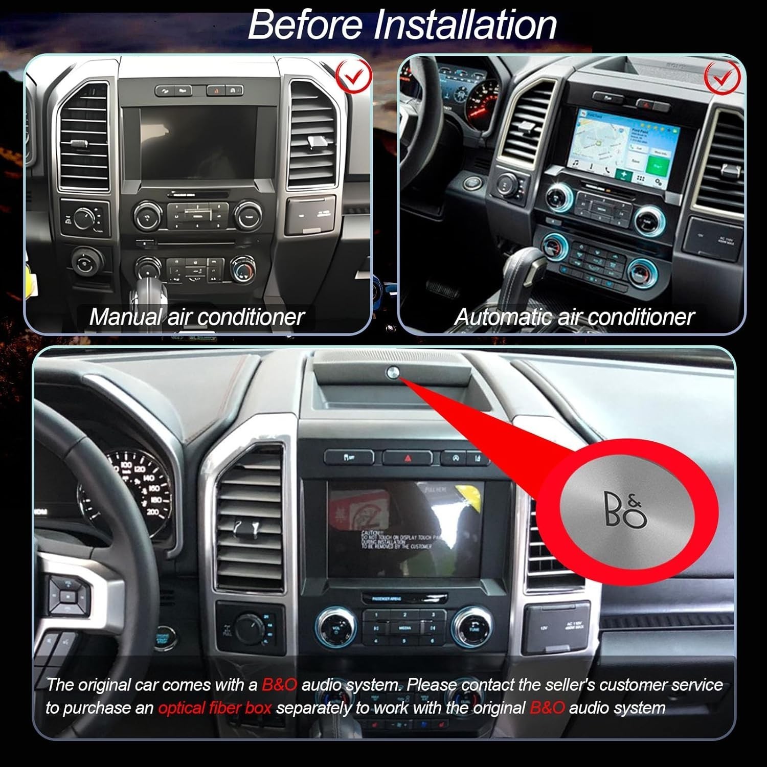 13.1″ For Ford F150/250/350/450 2015-2019 Android Car Radio GPS Carplay Stereo