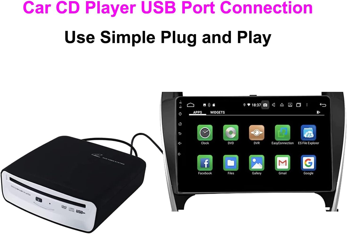 External Car Universal CD Player Machine, Vehicle External USB CD Player for …