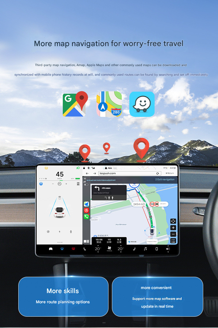 Original Car Screen Upgrade Wireless Carplay Tesla Connect Box Androidauto