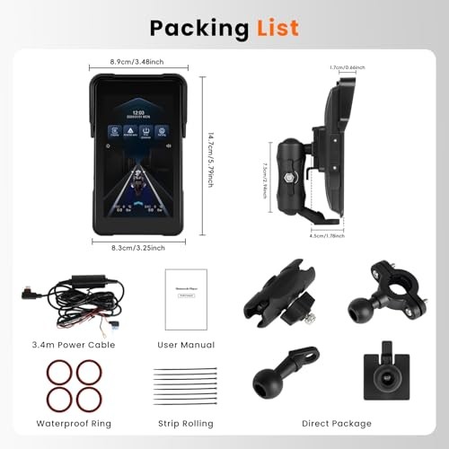 Motorcycle Carplay Screen 5 Inch GPS Navigation System with Wireless Carplay