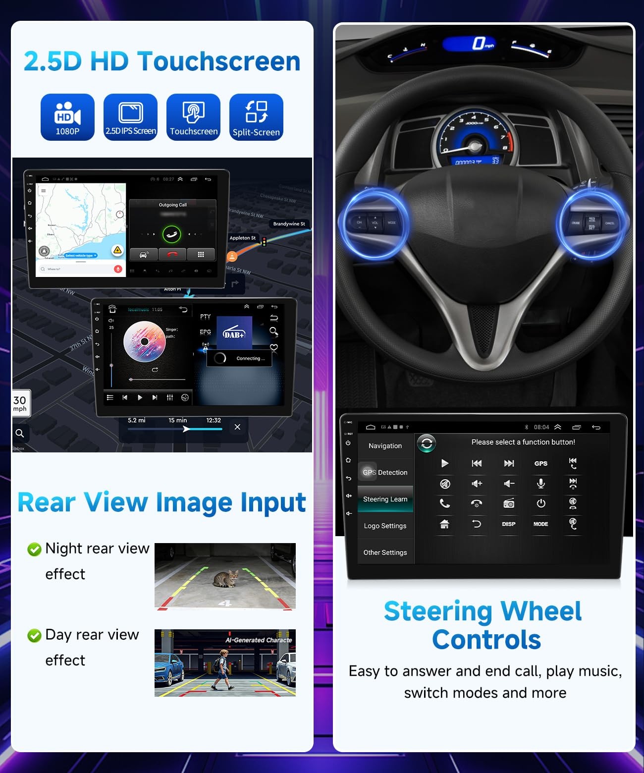 VQU Car Stereo Honda Civic 2006-2011 Android 13 10.1IN 8-Core 4/64GB