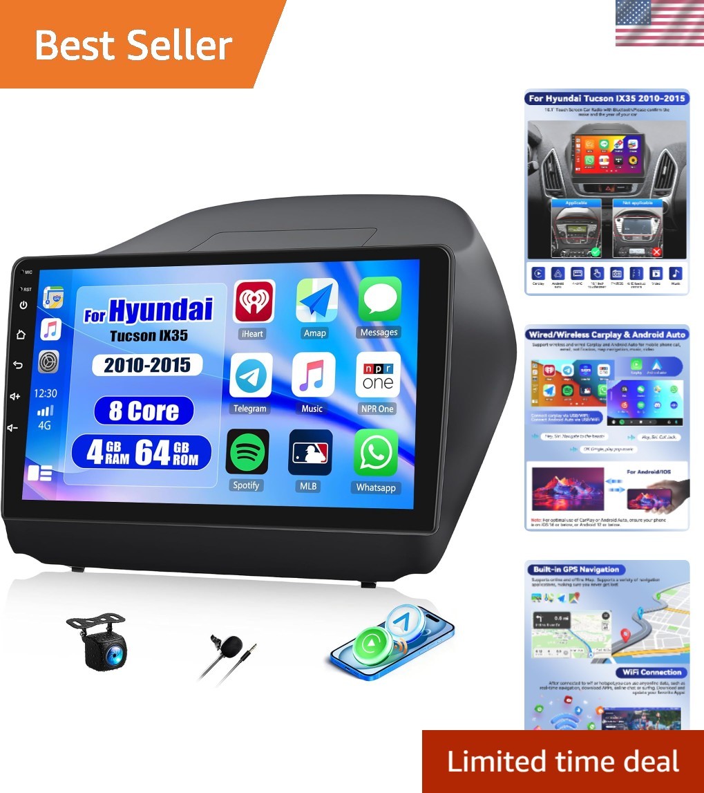 8 Core Android 15 Car Stereo for Hyundai Tucson IX35 – 10.1″ Touchscreen & Wi…