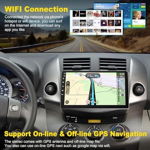 4G+64G Car Radio Stereo for Toyota RAV4 2007-2012Android 13 Touch Screen