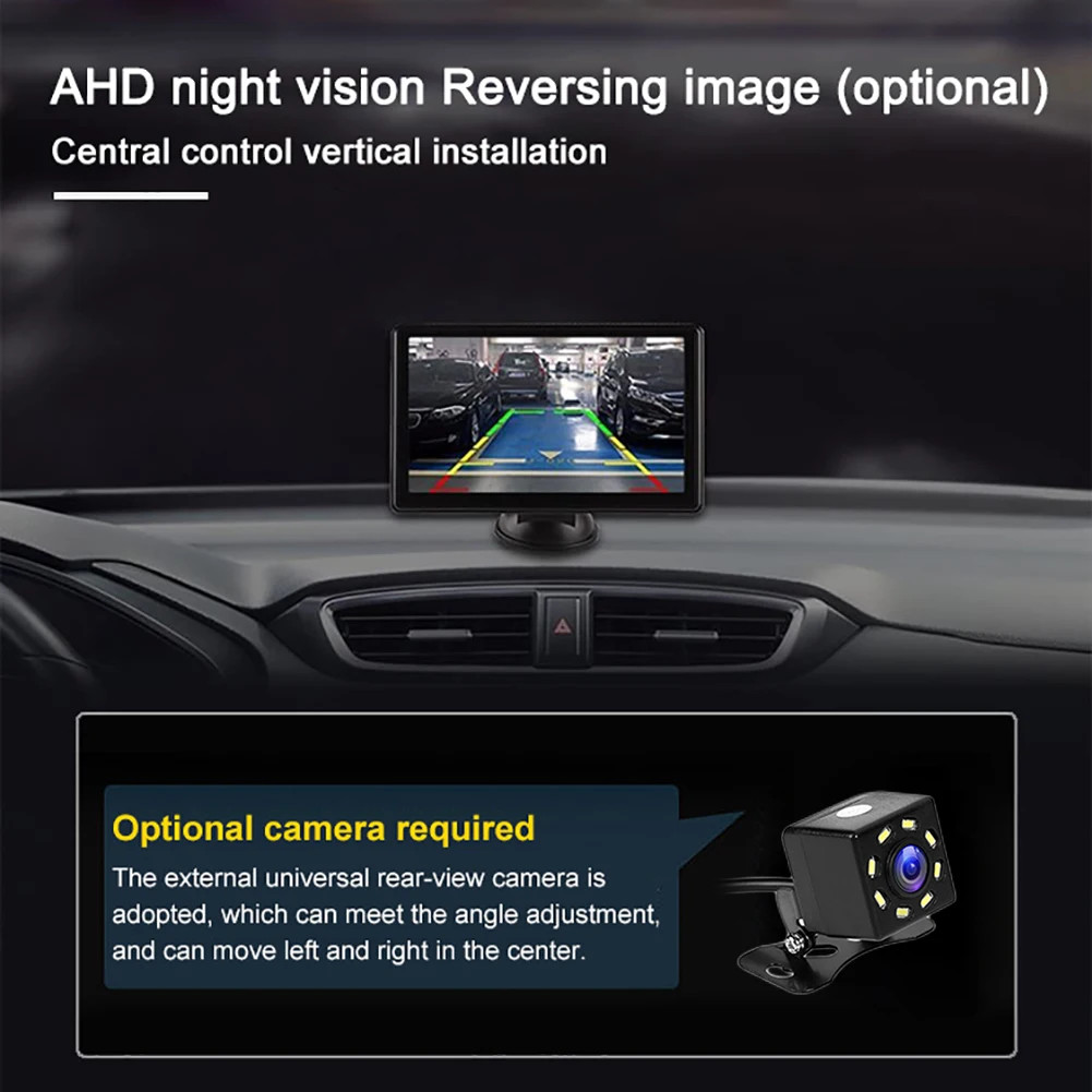 7inch Portable Car Stereo Wireless Apple Carplay Auto Touch Screen BT Radio+CAM