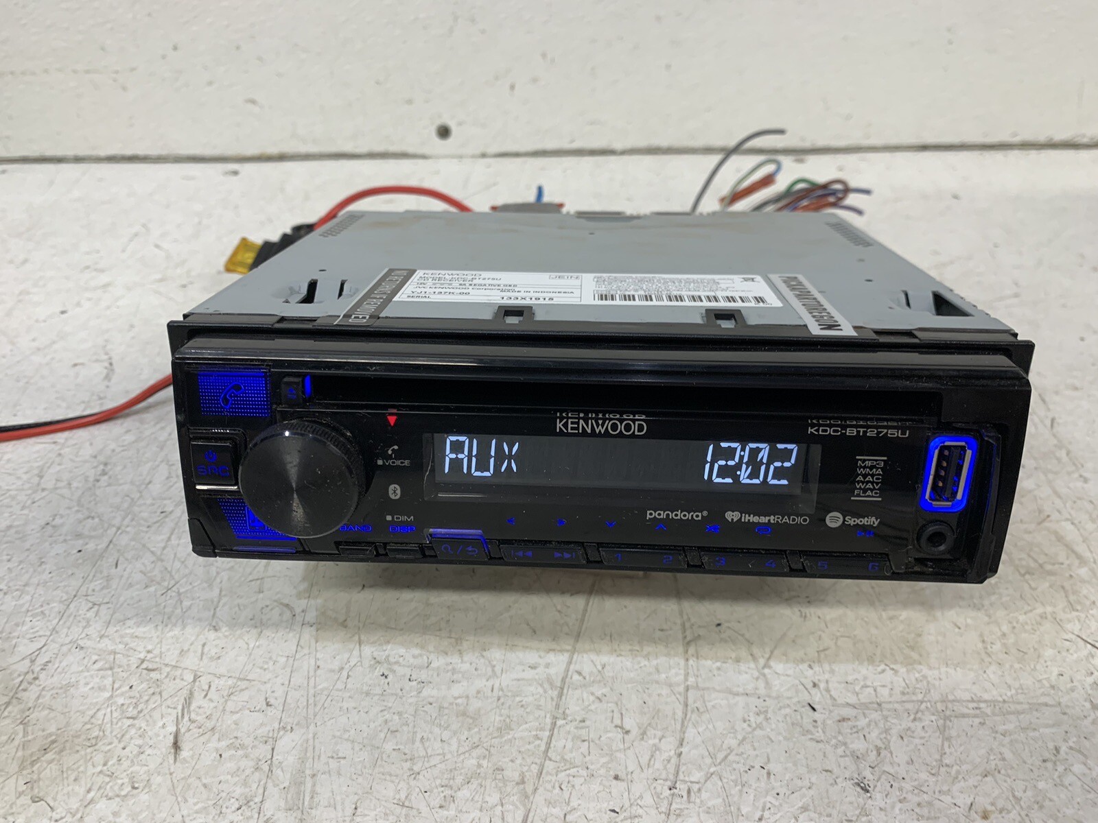 Kenwood KDC-BT275U radio stereo CD player BT AUX USB MP3 AOA 1 din receiver