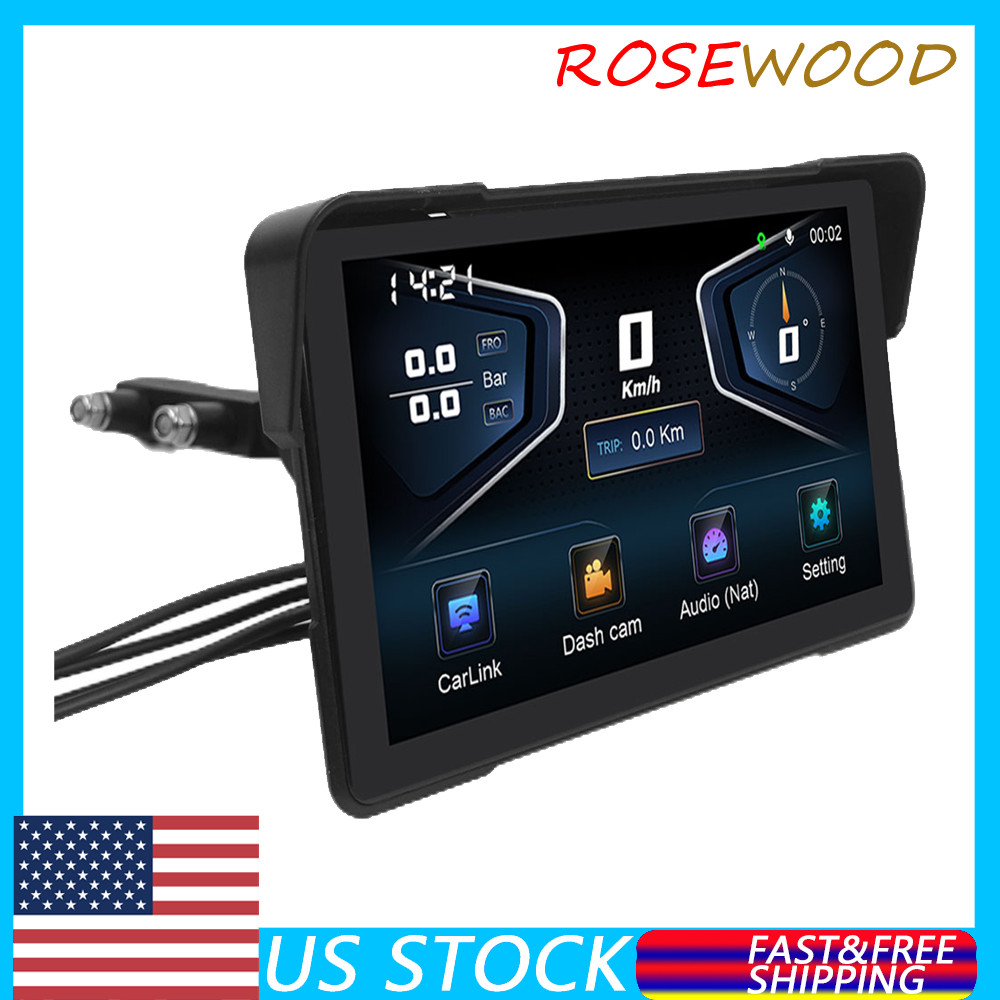 7″ Wireless CarPlay Touch Screen Motorcycles Navigator GPS with camera DVR&TPMS