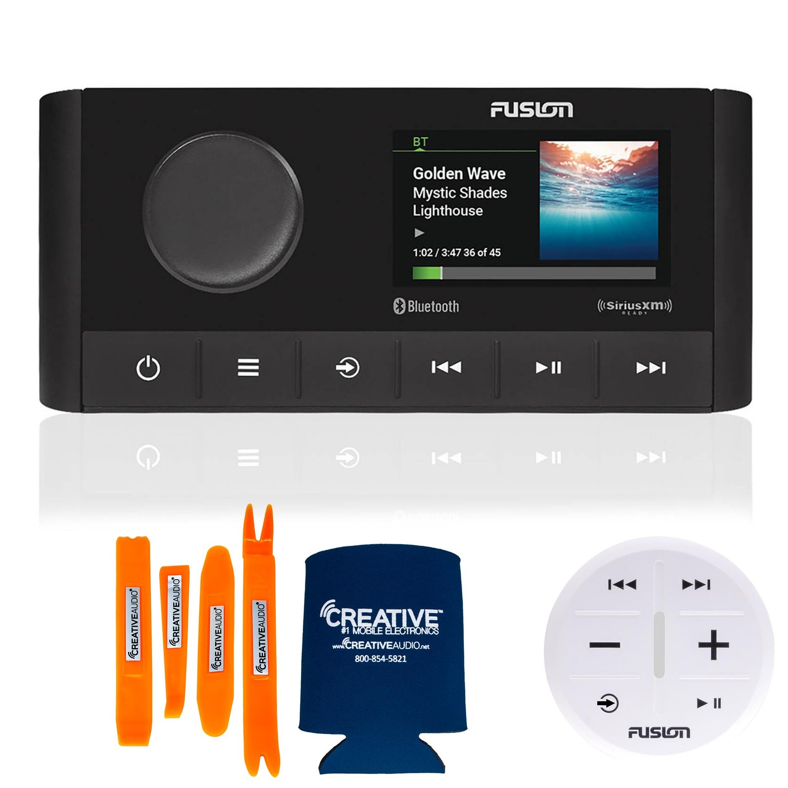 Fusion MS-RA210 Marine Entertainment System with ARX70W White Wireless Remote