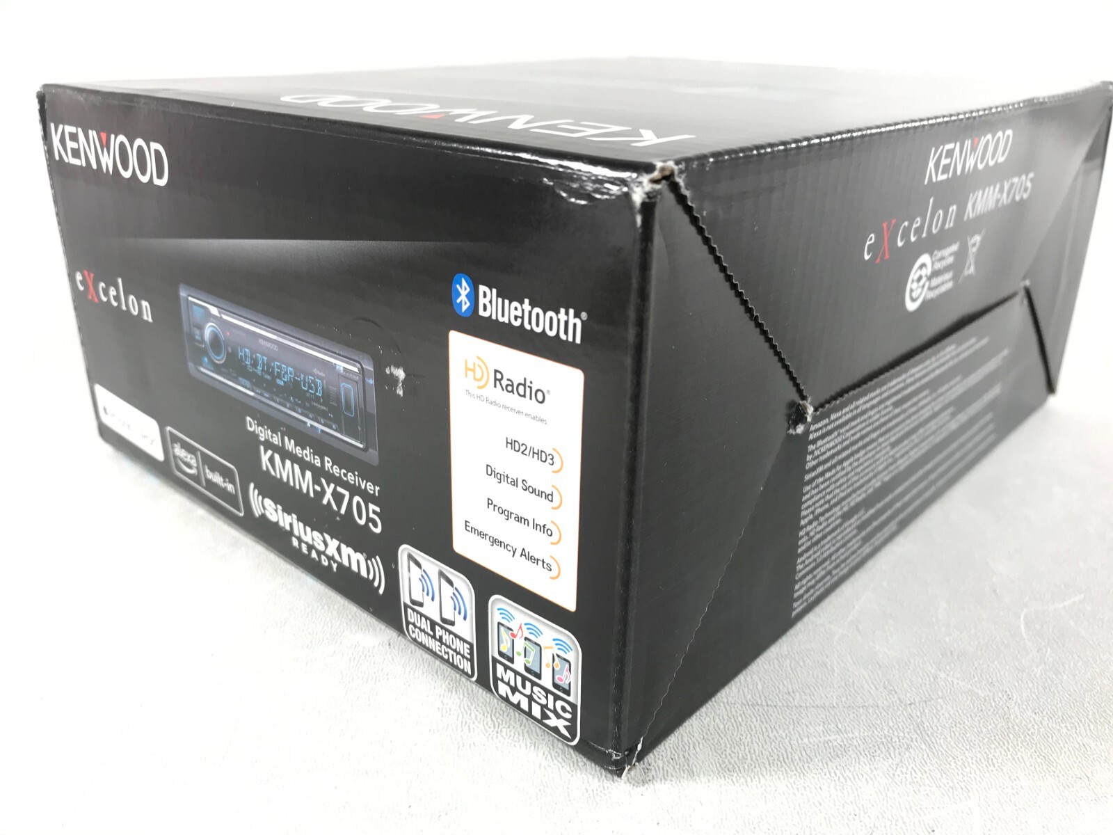 Kenwood Excelon KMM-X705 Bluetooth HD Radio Media Android iPhone USB Aux 6-Ch 5v
