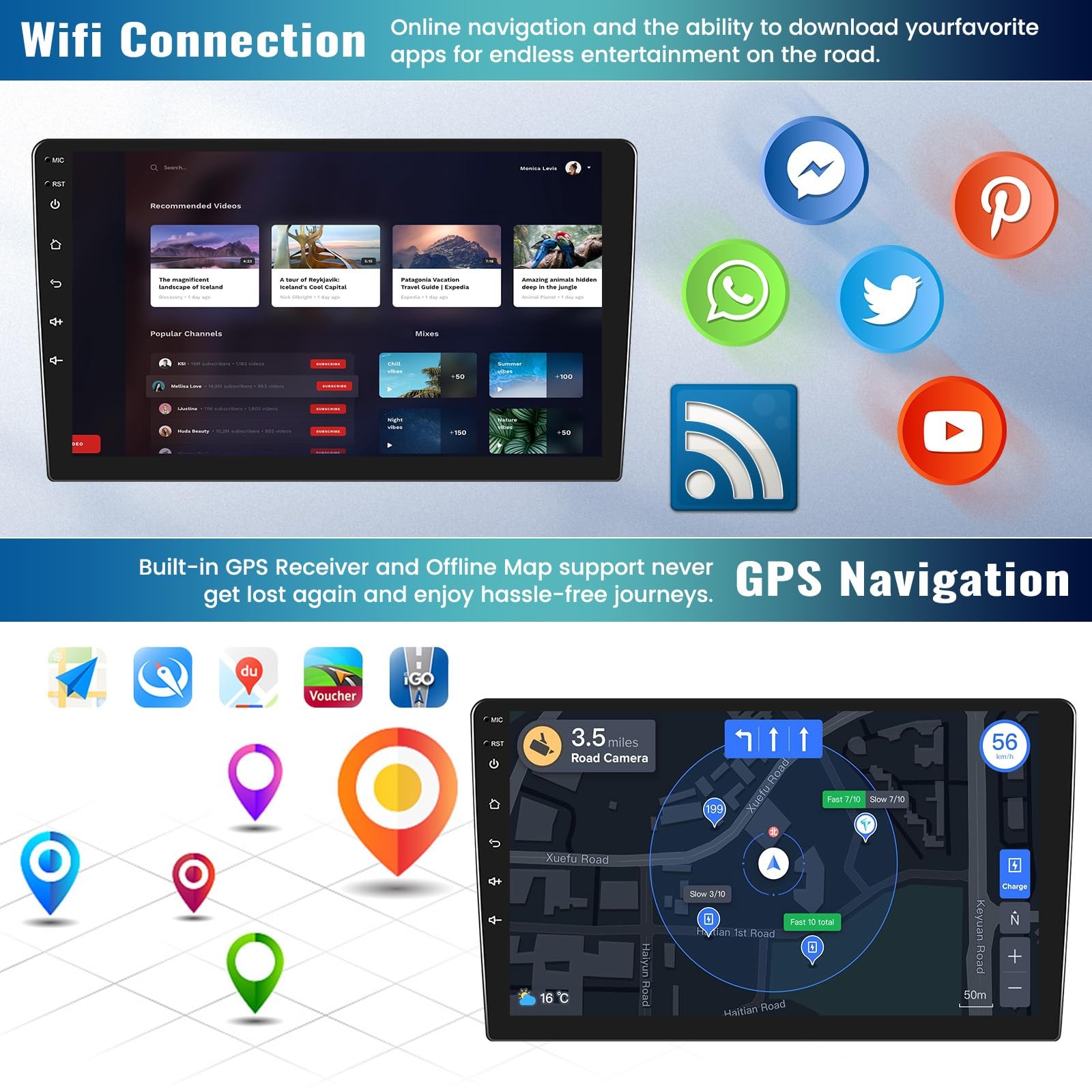 Zomolither 4-Core+64G for Hyundai Sonata Android 13 Stereo